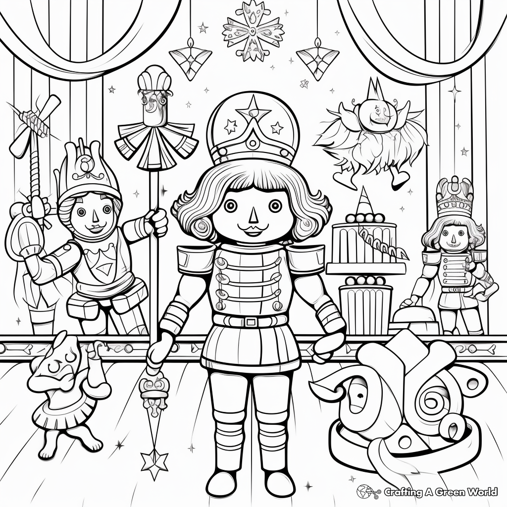 Scenes from Nutcracker Ballet Coloring Pages 2