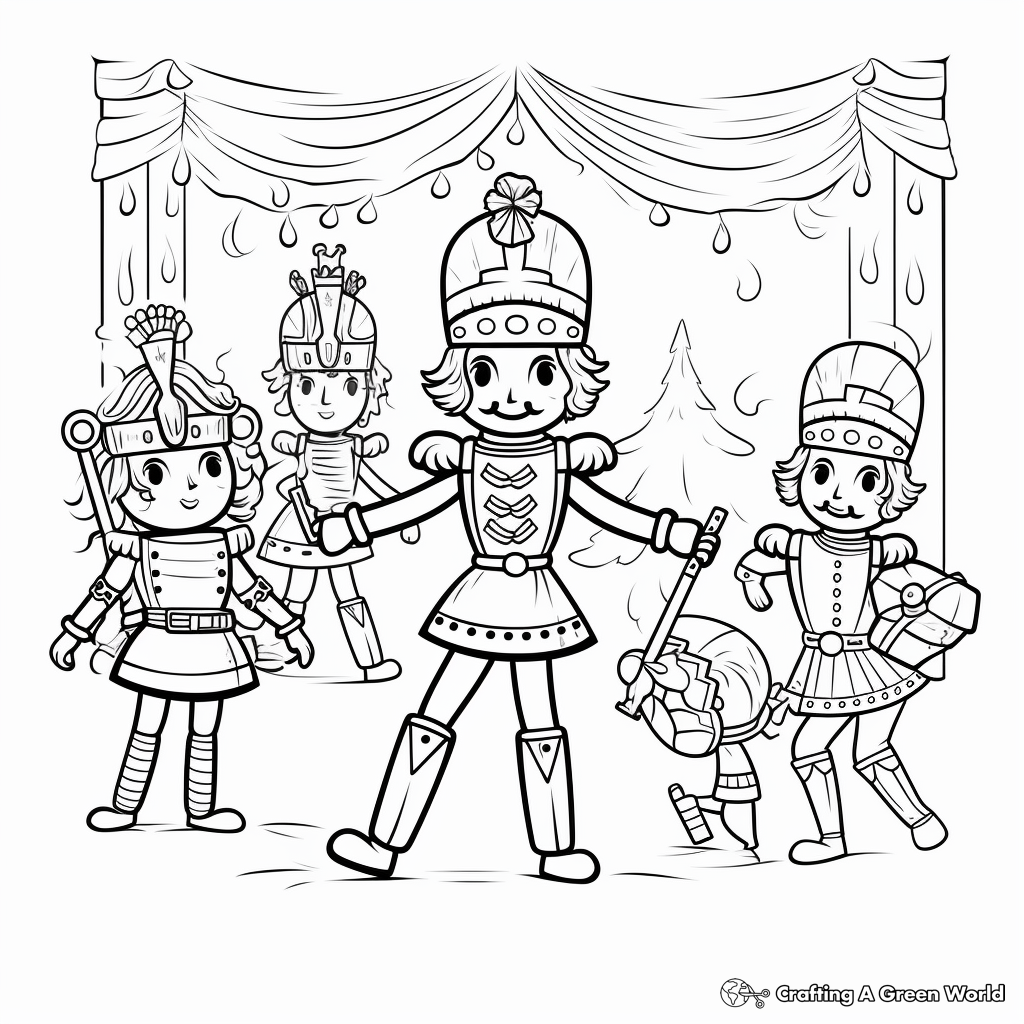Scenes from Nutcracker Ballet Coloring Pages 4