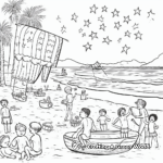 Scenic Fourth of July Beach Party Coloring Pages 1