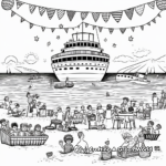 Scenic Fourth of July Beach Party Coloring Pages 2