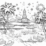 Scenic Fourth of July Beach Party Coloring Pages 4
