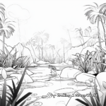 Scenic Jungle Scene Poison Dart Frog Coloring Pages 2