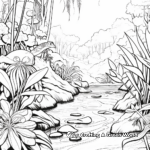 Scenic Jungle Scene Poison Dart Frog Coloring Pages 4