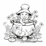 Scenic Leprechaun and Pot of Gold Coloring Pages 1