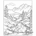 Scenic Mountain Hiking Trails Coloring Pages 2