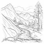 Scenic Mountain Hiking Trails Coloring Pages 3