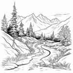 Scenic Mountain Hiking Trails Coloring Pages 4