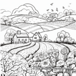 Scenic Springtime Countrysides Coloring Pages 2