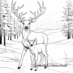Scenic Winter Moose Coloring Pages 3