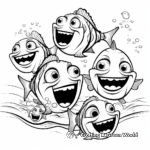 School of Piranhas: Group Coloring Pages 4