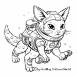 Sci-Fi Space Cats Coloring Pages: Cats Flying in Space 1