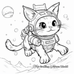 Sci-Fi Space Cats Coloring Pages: Cats Flying in Space 2
