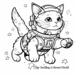 Sci-Fi Space Cats Coloring Pages: Cats Flying in Space 4