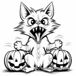 Screeching Halloween Cat Coloring Sheets 1