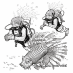 Scuba Divers Perspective: Lionfish Coloring Pages 3