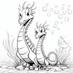 Sea Dragon Family Coloring Pages: Male, Female, and Eggs 1