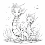 Sea Dragon Family Coloring Pages: Male, Female, and Eggs 3