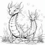 Sea Dragon Family Coloring Pages: Male, Female, and Eggs 4