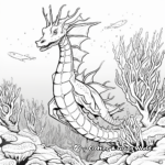 Sea Dragon in the Wild: Coral Reef-Scene Coloring Pages 1