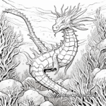 Sea Dragon in the Wild: Coral Reef-Scene Coloring Pages 3