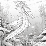 Sea Dragon in the Wild: Coral Reef-Scene Coloring Pages 4
