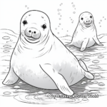 Sea Mammals Coloring Pages: Seals, Manatees, and Walruses 4