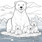Sea Otter Family Floating Coloring Pages 1