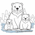 Sea Otter Family Floating Coloring Pages 2