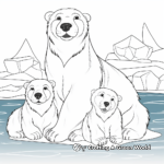 Sea Otter Family Floating Coloring Pages 3