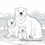 Sea Otter Family Floating Coloring Pages 4
