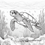 Sea Turtles in Their Habitat: Coral Reef Coloring Pages 2