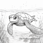 Sea Turtles in Their Natural Habitat: Ocean-Scene Coloring Pages 1