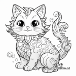 Sea-World Inspired Mermaid Cat Coloring Pages 4