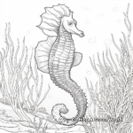 Seahorse-in-Coral-Reef Scenario Coloring Pages 3
