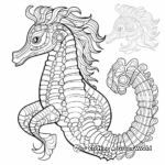 Seahorse Pattern Coloring Pages for Adults 3