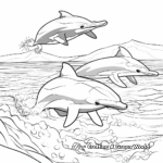 Seascape with Striped Dolphins Coloring Pages 2