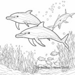 Seascape with Striped Dolphins Coloring Pages 3