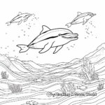 Seascape with Striped Dolphins Coloring Pages 4