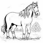 Seasonal Clydesdale Horse Coloring Pages: Winter, Spring, Summer, Fall 1