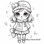 Seasonal Girl Owl Coloring Pages: Summer, Winter, Spring, and Fall 3