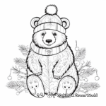 Seasonal Panda Coloring Pages: Winter Scene 1
