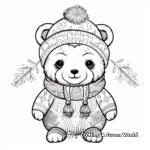 Seasonal Panda Coloring Pages: Winter Scene 3