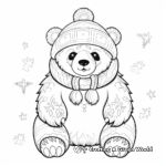 Seasonal Panda Coloring Pages: Winter Scene 4