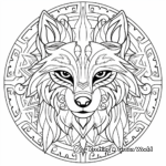 Seasons Inspired Wolf Mandala Coloring Pages 1