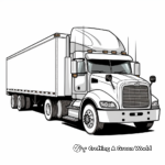 Semi Truck and Trailer Coloring Pages: From Front View 1