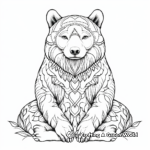 Serene Bear Spirit Animal Coloring Pages for Adults 2