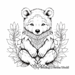 Serene Bear Spirit Animal Coloring Pages for Adults 3