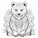 Serene Bear Spirit Animal Coloring Pages for Adults 4