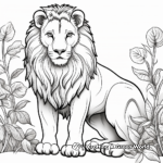 Serene Lion in its Pride Coloring Sheets 2