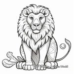 Serene Lion in its Pride Coloring Sheets 4